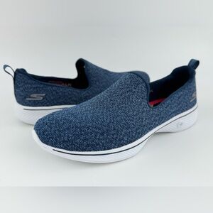 Skechers Women's Go Walk Sneakers Blue Slip-On, US Size 8.5  Goga Max Cushioning